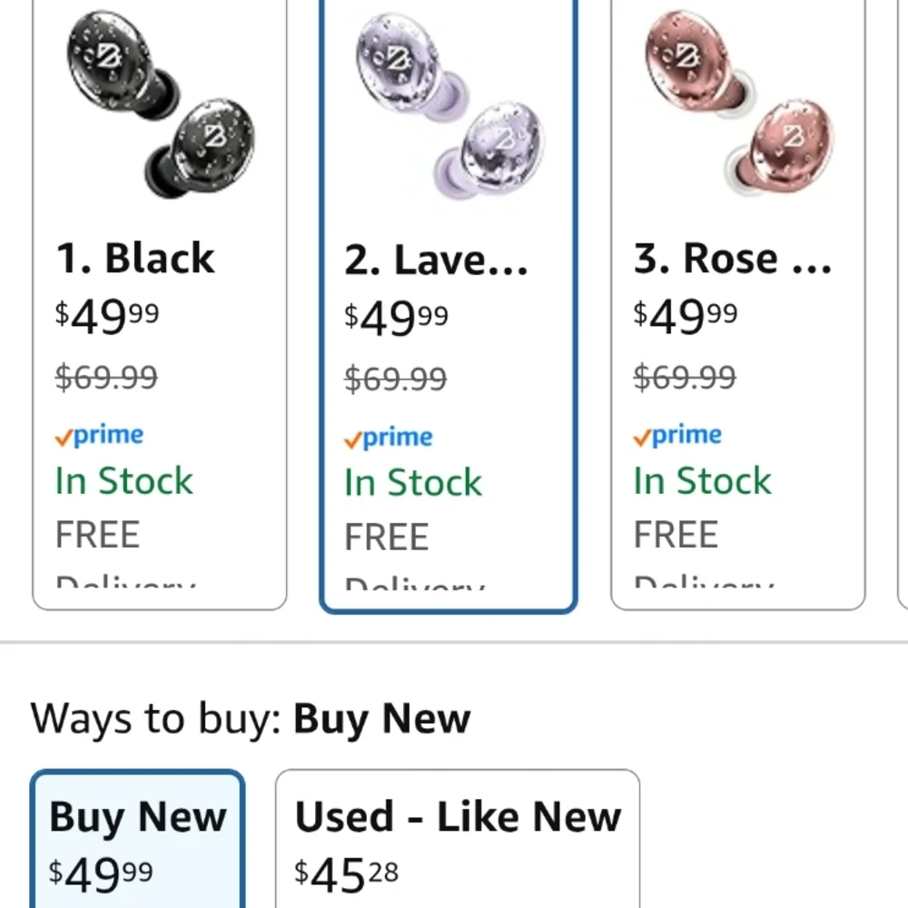 Lavender Wireless Earbuds with Charging Case
